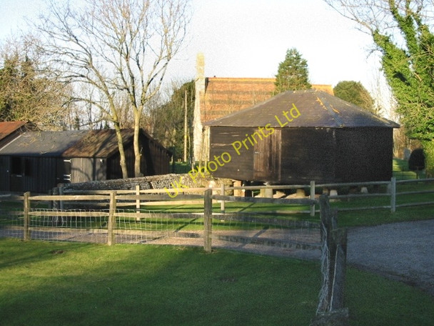 Photo 6"x4" The church of St Pancras and an old grain store, Coldred Coldred c2007