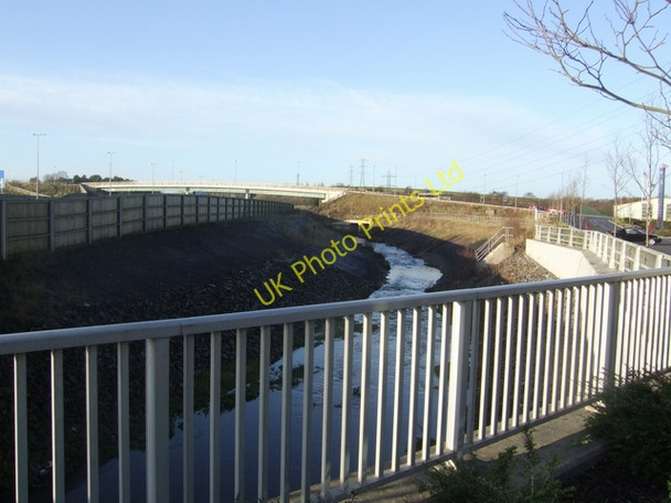 Photo 6"x4" Brook near M6 Toll, Lakeside Plaza Cannock c2008