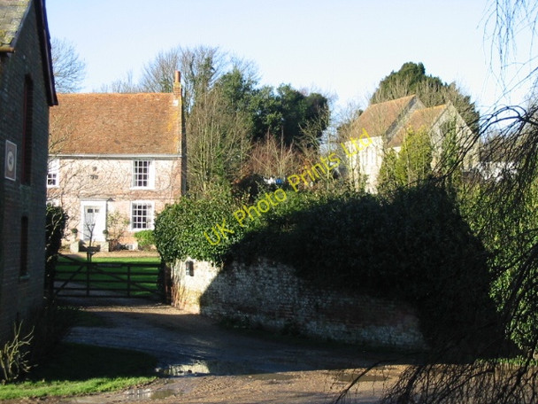 Photo 6"x4" Barfrestone Court and church of St Nicholas Barfrestone c2008