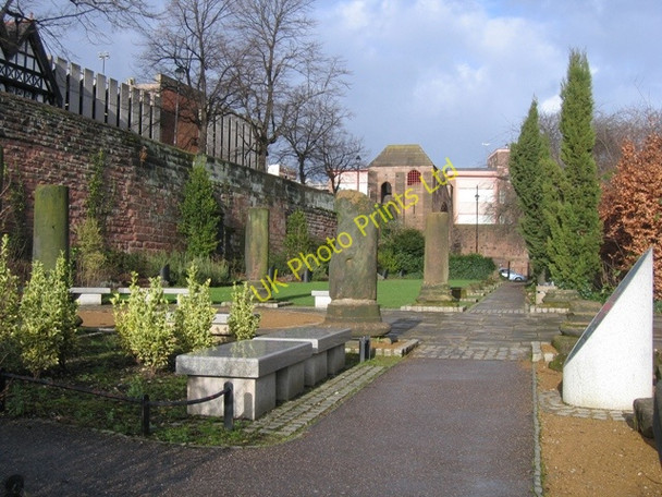 Photo 6"x4" Roman Garden and the city walls Chester c2008