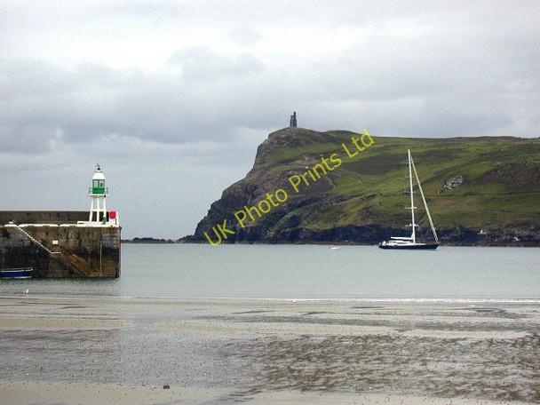 Photo 6"x4" Port Erin beach and end of breakwater, Bradda head at rear. Four Roads\/SC2068 c2007