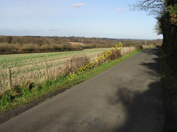 Photo 6"x4" View of farmland and Lower Soles Wood Frogham\/TR2550 c2008