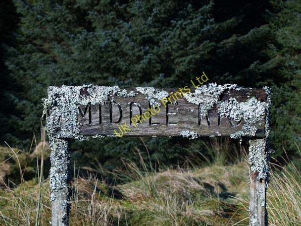 Photo 6"x4" Forestry sign, Middle Rig Hazelbush Hill c2008