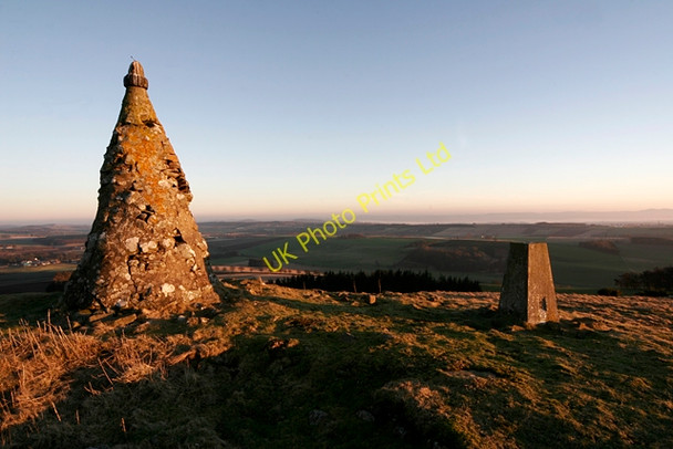 Photo 6"x4" Cairn and trig point on top of West Mains Hill East Mains\/NO3337 c2008