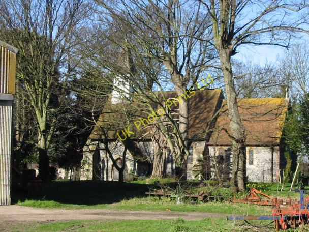 Photo 6"x4" Ham church amongst the trees Ham\/TR3254 c2008