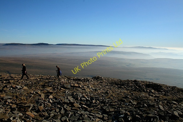 Photo 6"x4" Walkers On Little Ingleborough Newby Cote c2008
