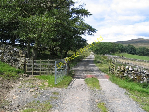 Photo 6"x4" Cattle grid and lane to Kirkby Fell Kirkby Malham c2007