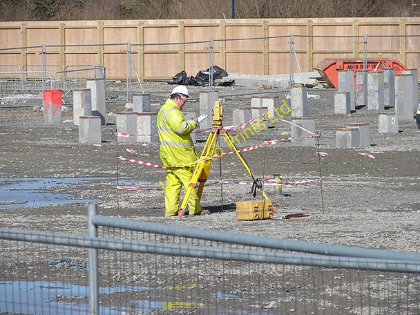 Photo 6"x4" Construction site surveying Aberystwyth c2008