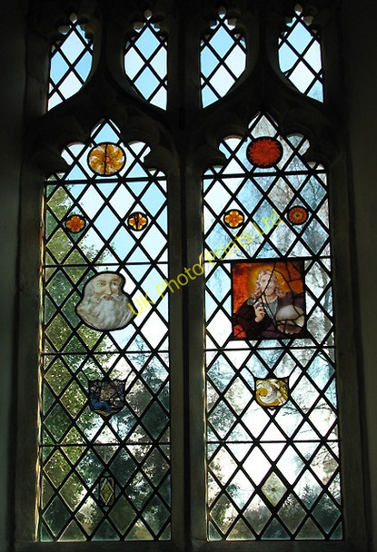 Photo 6"x4" St Margaret's church - stained glass Stratton Strawless c2008