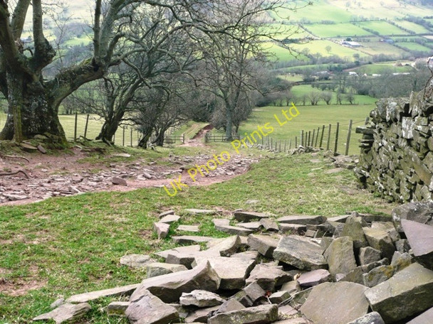 Photo 6"x4" Looking back down the Rhiw Trumau bridleway Pengenffordd c2008