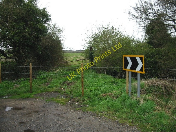 Photo 6"x4" Fenced off gateway on sharp bend of Tyler Hill Road Blean c2008