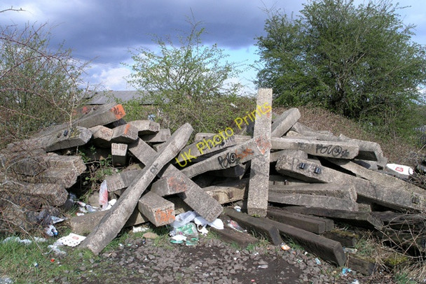 Photo 6"x4" Concrete sleepers Long Eaton c2008