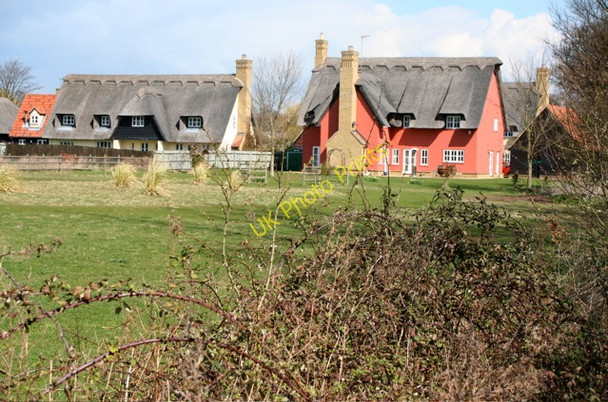 Photo 6"x4" Two Thatched Cottages Abbots Ripton c2008