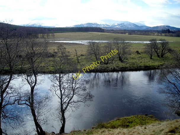 Photo 6"x4" View Over River Spey Dalfaber c2008