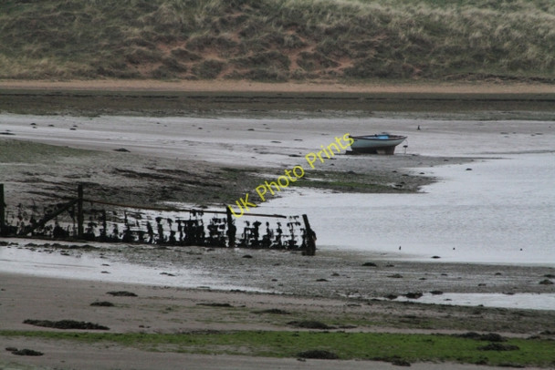 Photo 6"x4" Fence and Small Boat in the Esk Estuary Newbiggin\/SD0994 c2008