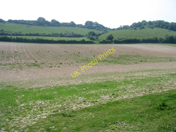 Photo 6"x4" View across Warren Bottom to Warren Lane Lydden\/TR2645 c2008