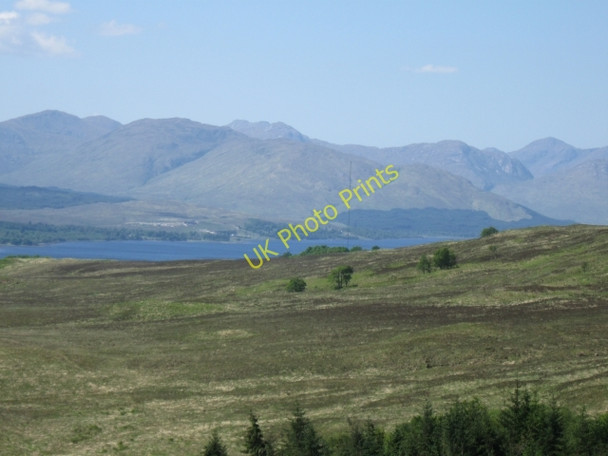 Photo 6"x4" Hillside beyond Allt Dogha with telecoms mast just visible in distance Achaphubuil c2008
