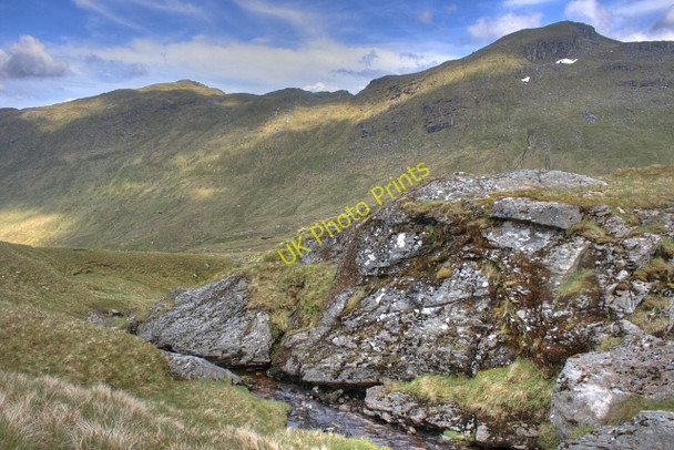 Photo 6"x4" Stream Bend, Tributary of the Allt Coire Chaorach Glas Leathad\/NN4424 c2008