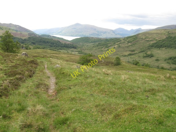 Photo 6"x4" Path down hillside, Loch Linnhe in distance Blarmachfoldach c2008