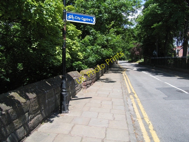 Photo 6"x4" City Walls Road and the parish boundary stones Chester c2008