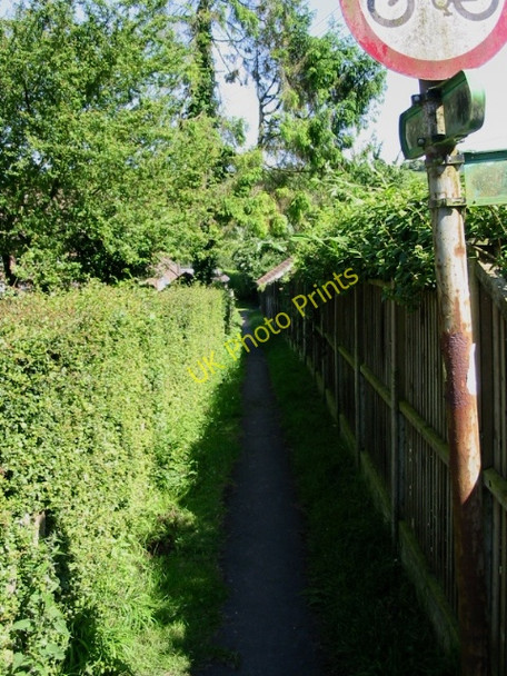 Photo 6"x4" Footpath from the corner of Vicarage Lane Elham c2008