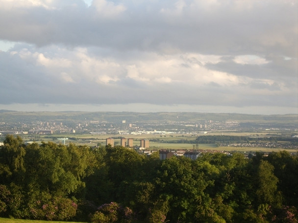 Photo 6"x4" View across Clydebank to Glasgow Airport Bearsden c2008