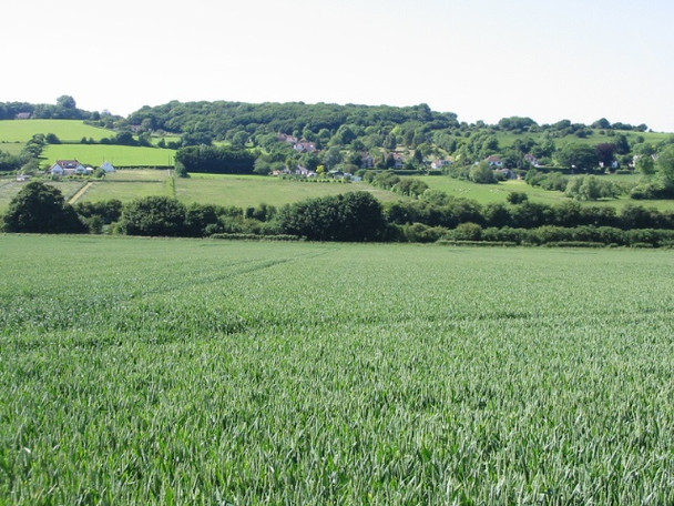 Photo 6"x4" View across the Elham Valley Elham c2008