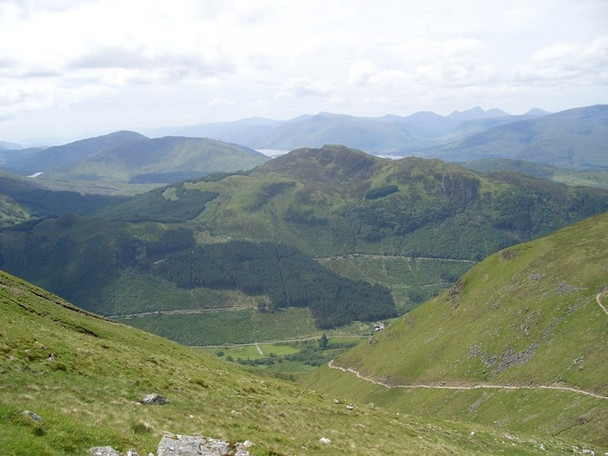 Photo 6"x4" Looking straight down the glen of Allt na h-Urchaire Lochan Meall an t-Suidhe c2008