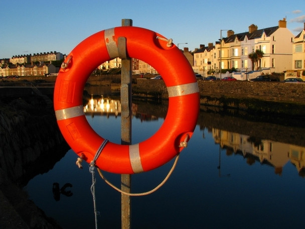 Photo 6"x4" Life buoy, Long Hole Bangor\/J5081 c2008