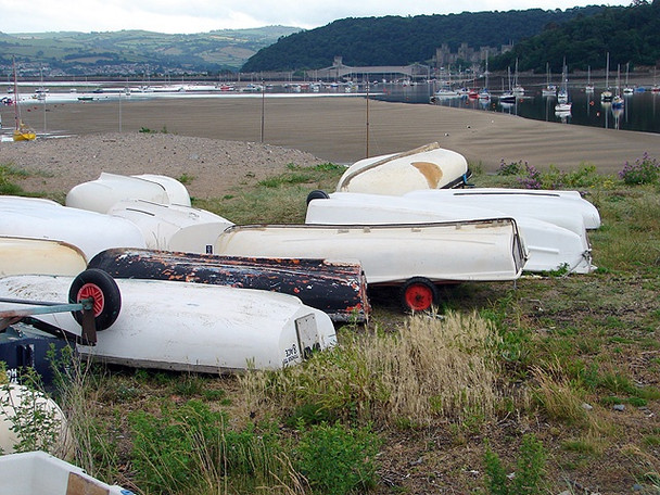 Photo 6"x4" Dinghies at Deganwy Conwy c2008