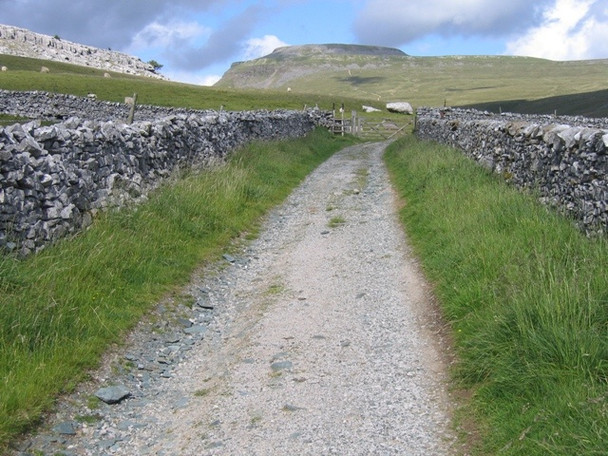 Photo 6"x4" Fell Lane towards the fell gate and Ingleborough Cold Cotes\/SD7171 c2008