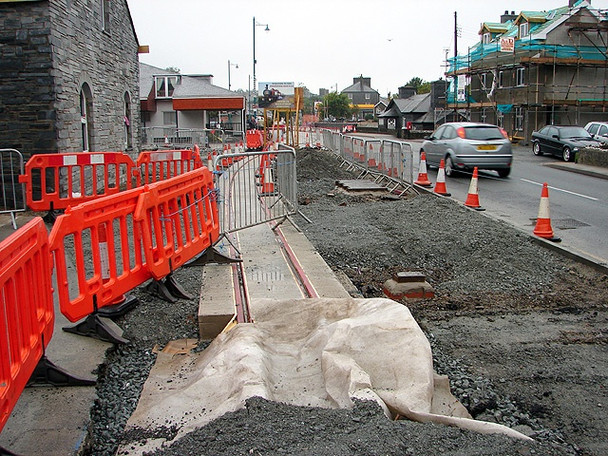 Photo 6"x4" New Welsh Highland Railway track beside Porthmadog Harbour station Porthmadog c2008