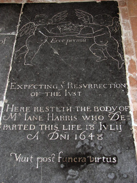 Photo 6"x4" St Clement's church - C17 ledger slab Burnham Overy Town c2007