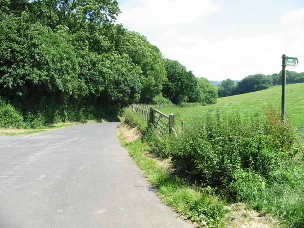 Photo 6"x4" Slip Lane from junction with Chalksole Green Lane Alkham c2008