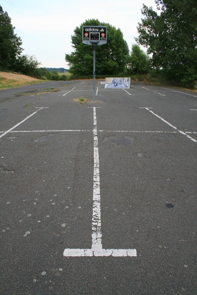 Photo 6"x4" Unusual Basketball Court Markings Long Eaton c2008