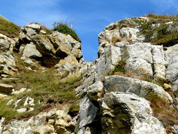 Photo 6"x4" Sea-worn rocks near Tarrel Cave Toulvaddie c2008