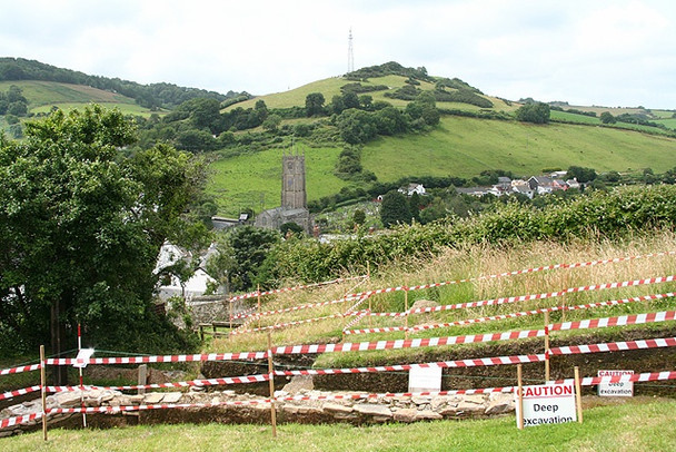 Photo 6"x4" Combe Martin: Mine Tenement excavation Combe Martin c2008