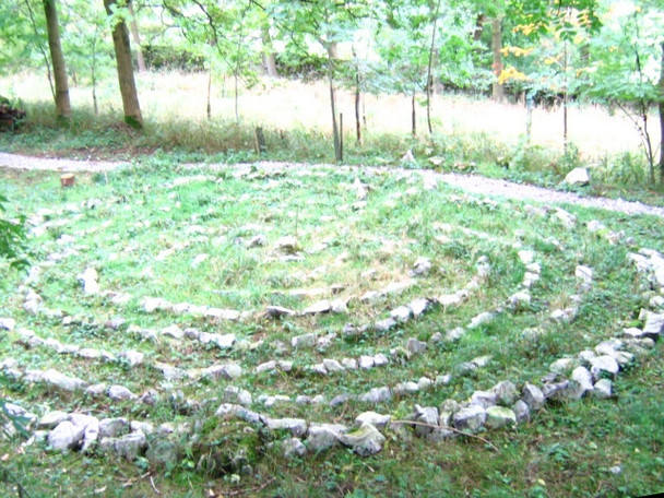 Photo 6"x4" Labyrinth in Crookacre Wood Kettlewell c2005