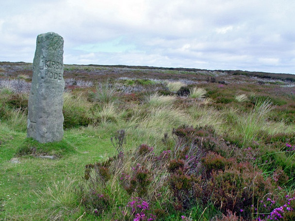 Photo 6"x4" Boundary Stone and Waymarker, above Farndale Cockayne c2008