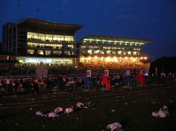 Photo 6"x4" Ebor and Knavesmire stands at night York\/SE5951 c2008
