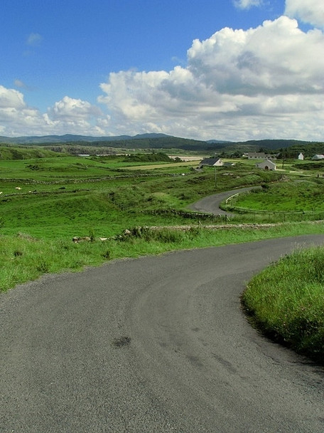 Photo 6"x4" Road and fields near Knockduff Portnablahy c2008