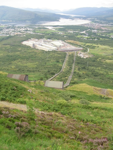 Photo 6"x4" Water pipes for Hydroelectric plant: Loch Linnhe \/ Loch Eil in distance Claggan\/NN1174 c2008