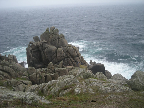Photo 6"x4" Sculptured rocks at Gwennap Head Porthgwarra c2008