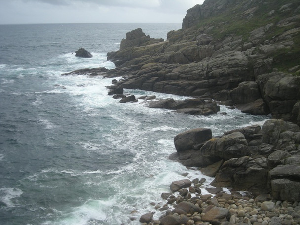 Photo 6"x4" Rocks at Porthguarnon Penberth\/SW4022 c2008