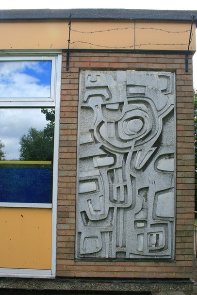 Photo 6"x4" Bas-Relief on Chertsey Library Chertsey c2008