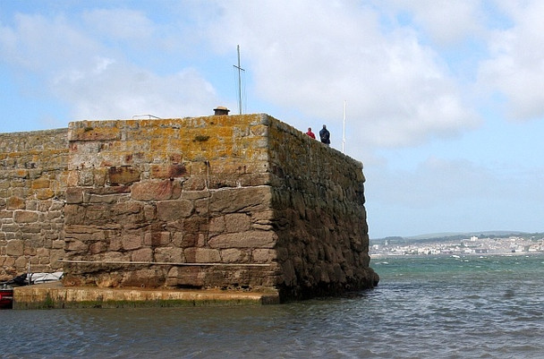 Photo 6"x4" West pier of St. Michael's Mount harbour Marazion c2008