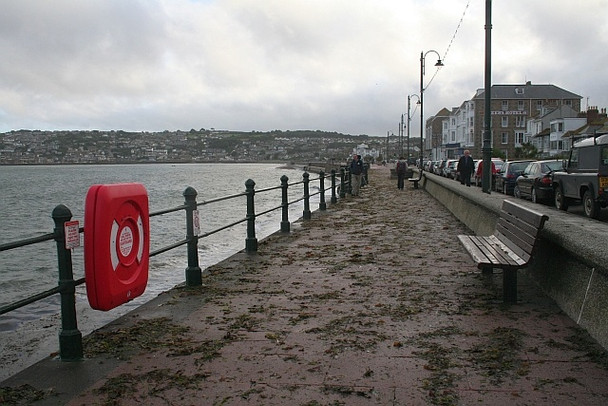 Photo 6"x4" Storm strewn promenade, Wherry, Penzance Newlyn c2008