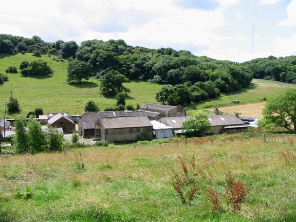 Photo 6"x4" Elms Farm from Lowslip Hill Church Hougham c2008