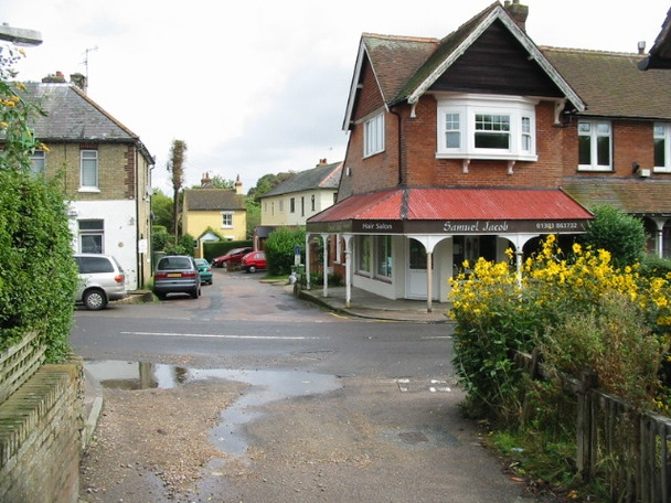 Photo 6"x4" Entrance to North Lyminge Lane on Canterbury Road Lyminge c2008