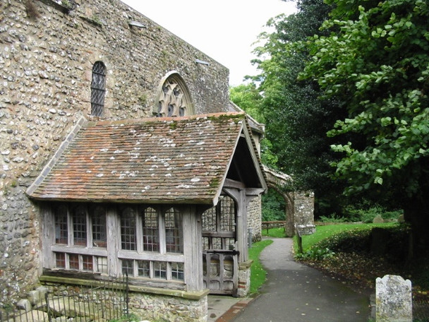 Photo 6"x4" Porch on the S side of church Broad Street\/TR1640 c2008
